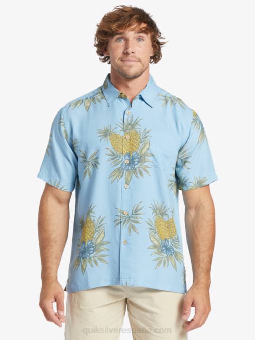 trabajo de campo azul anochecer camisa de manga corta de trabajo de campo waterman D6T4D448 hombres Quiksilver