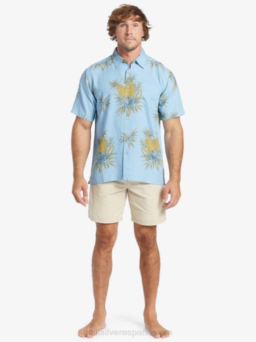 trabajo de campo azul anochecer camisa de manga corta de trabajo de campo waterman D6T4D448 hombres Quiksilver