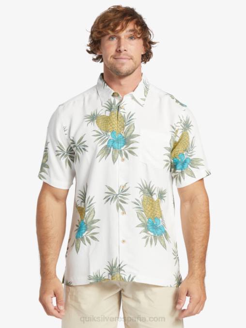 trabajo de campo blanco antiguo camisa de manga corta de trabajo de campo waterman D6T4D450 hombres Quiksilver