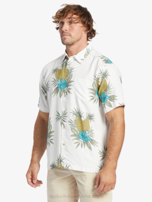 trabajo de campo blanco antiguo camisa de manga corta de trabajo de campo waterman D6T4D450 hombres Quiksilver
