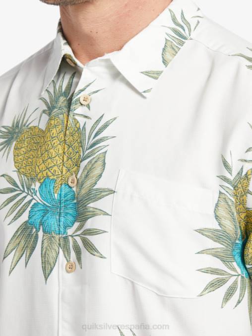 trabajo de campo blanco antiguo camisa de manga corta de trabajo de campo waterman D6T4D450 hombres Quiksilver
