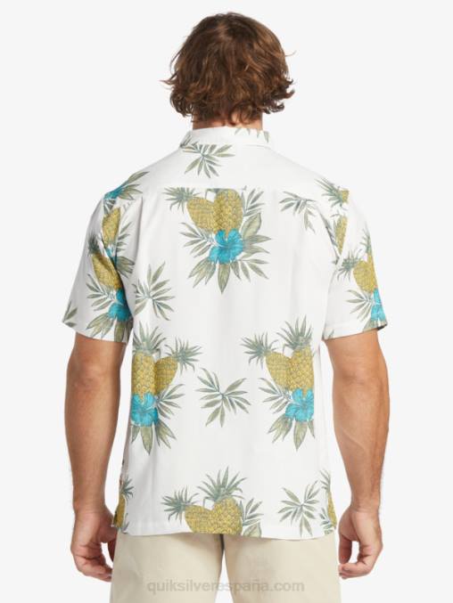 trabajo de campo blanco antiguo camisa de manga corta de trabajo de campo waterman D6T4D450 hombres Quiksilver