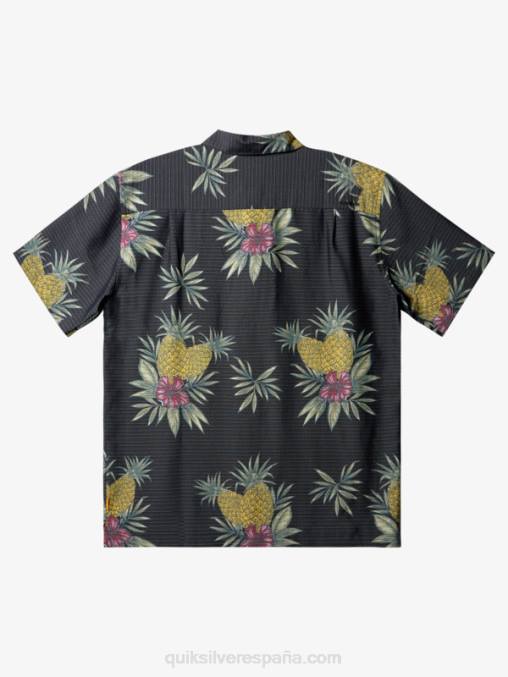 trabajo de campo negro camisa de manga corta de trabajo de campo waterman D6T4D449 hombres Quiksilver