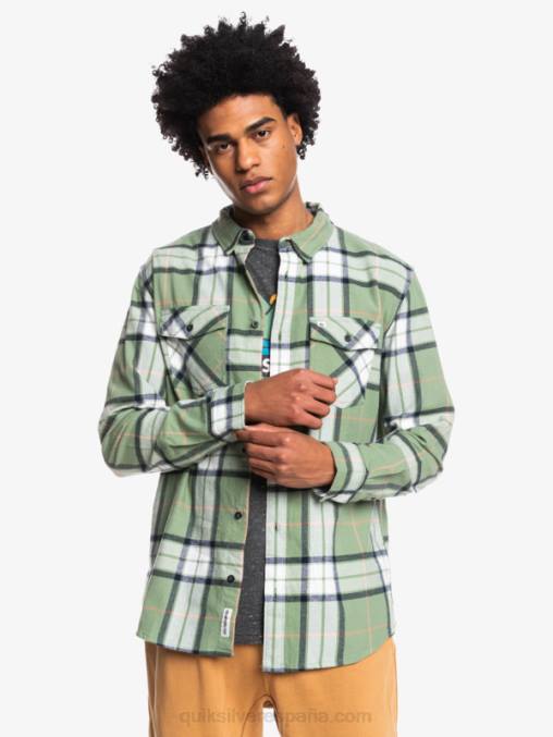 tramo de tilo escarcha loden camisa de franela elástica de manga larga de tilo D6T4D1427 hombres Quiksilver