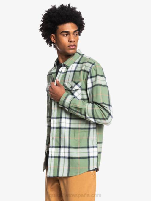 tramo de tilo escarcha loden camisa de franela elástica de manga larga de tilo D6T4D1427 hombres Quiksilver