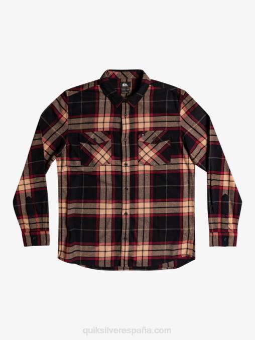 tramo de tilo negro camisa de franela elástica de manga larga de tilo D6T4D1428 hombres Quiksilver
