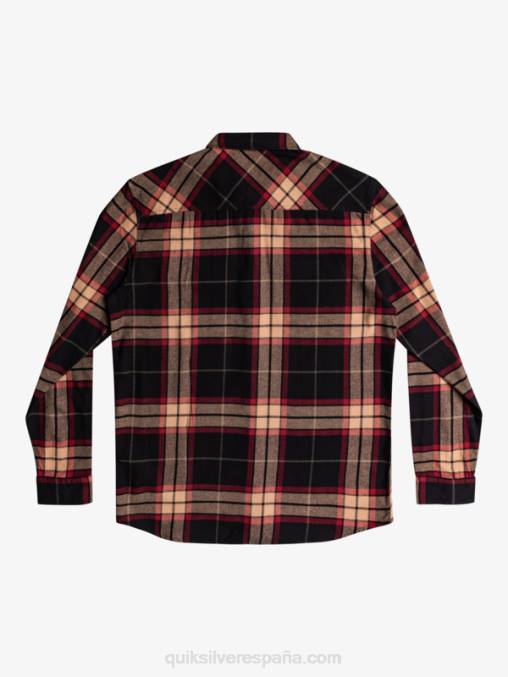 tramo de tilo negro camisa de franela elástica de manga larga de tilo D6T4D1428 hombres Quiksilver