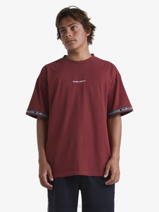 vino rubí camiseta de los 90 D6T4D1864 hombres Quiksilver x Stab