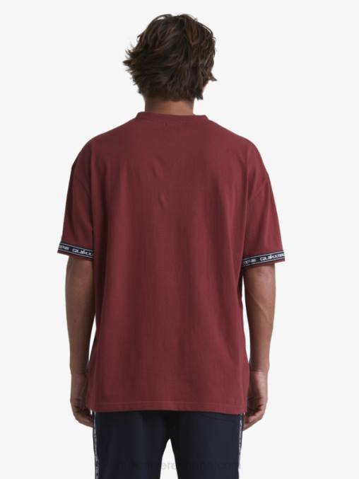 vino rubí camiseta de los 90 D6T4D1864 hombres Quiksilver x Stab