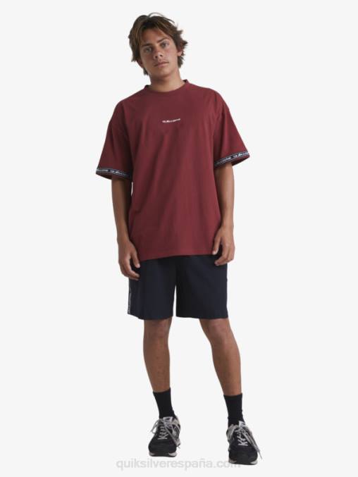 vino rubí camiseta de los 90 D6T4D1864 hombres Quiksilver x Stab