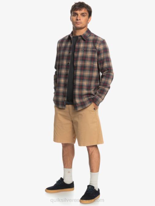 vino rubí cramond camisa de manga larga cramond stretch D6T4D1049 hombres Quiksilver