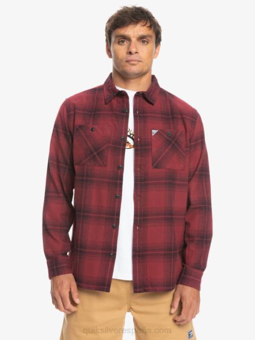 vino rubí saturno camisa de manga larga a cuadros saturno D6T4D1691 hombres Quiksilver
