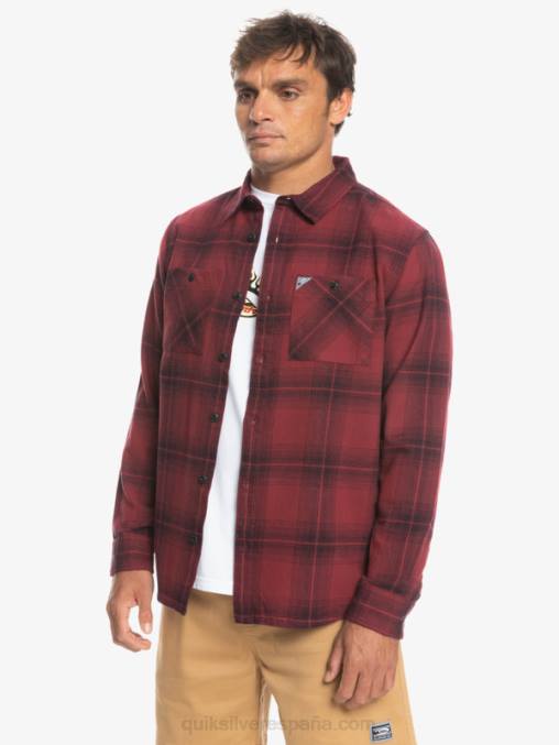 vino rubí saturno camisa de manga larga a cuadros saturno D6T4D1691 hombres Quiksilver