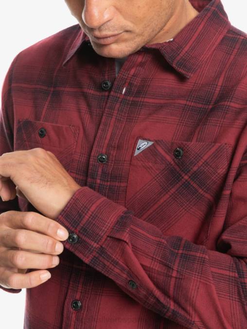 vino rubí saturno camisa de manga larga a cuadros saturno D6T4D1691 hombres Quiksilver