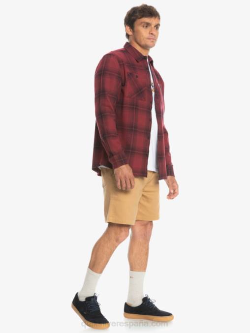 vino rubí saturno camisa de manga larga a cuadros saturno D6T4D1691 hombres Quiksilver