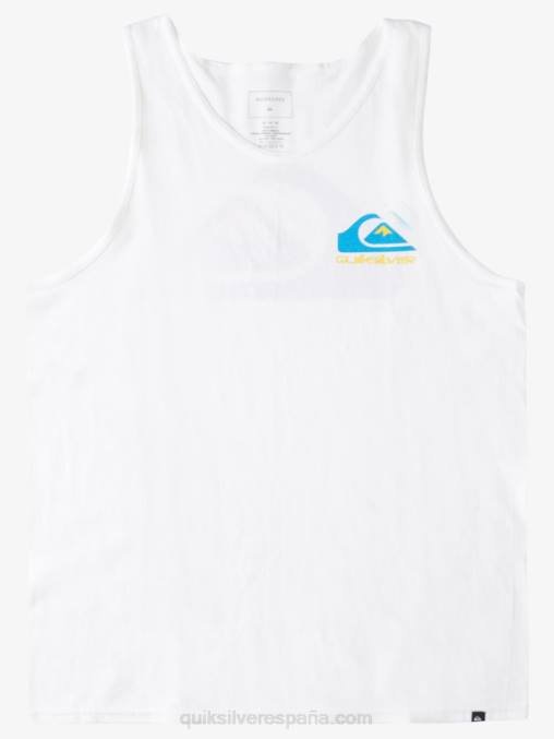 blanco camiseta sin mangas con logo en la espalda D6T4D1521 hombres Quiksilver