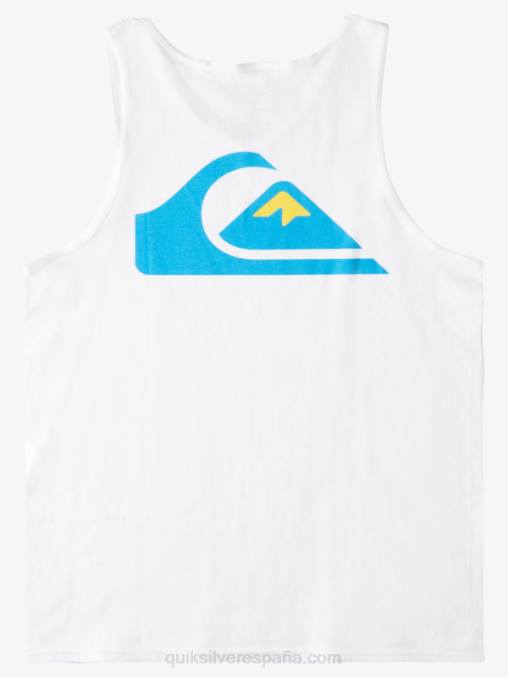 blanco camiseta sin mangas con logo en la espalda D6T4D1521 hombres Quiksilver