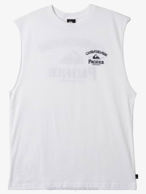 blanco tanque de tiro directo D6T4D3 hombres Quiksilver x Pacifico