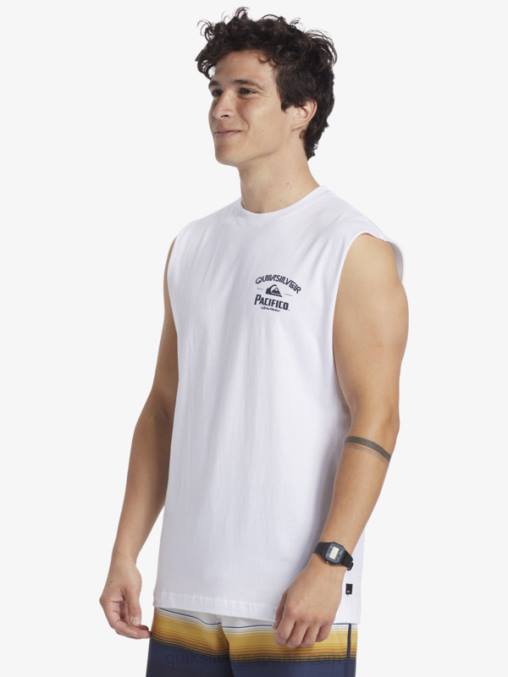 blanco tanque de tiro directo D6T4D3 hombres Quiksilver x Pacifico