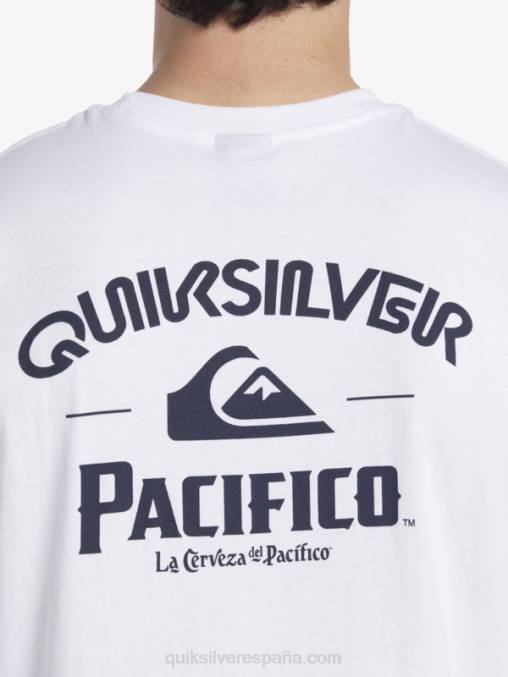 blanco tanque de tiro directo D6T4D3 hombres Quiksilver x Pacifico