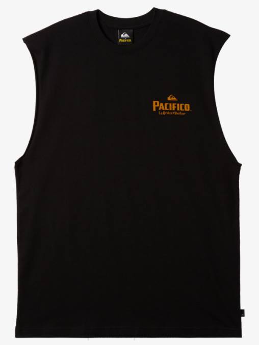 negro tanque de tiro directo D6T4D4 hombres Quiksilver x Pacifico