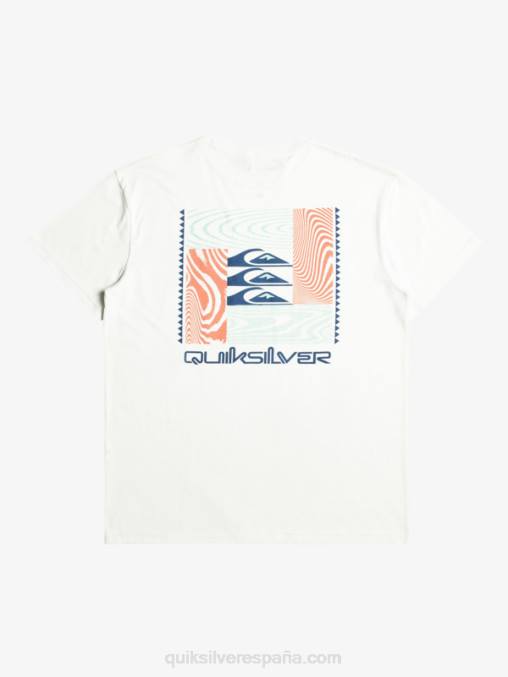 Blanco como la nieve camiseta con motivo deformado D6T4D1013 hombres Quiksilver