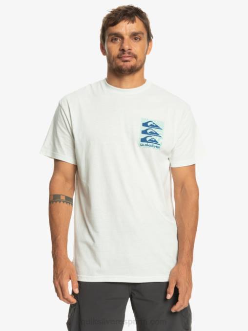 Blanco como la nieve camiseta con motivo deformado D6T4D1013 hombres Quiksilver