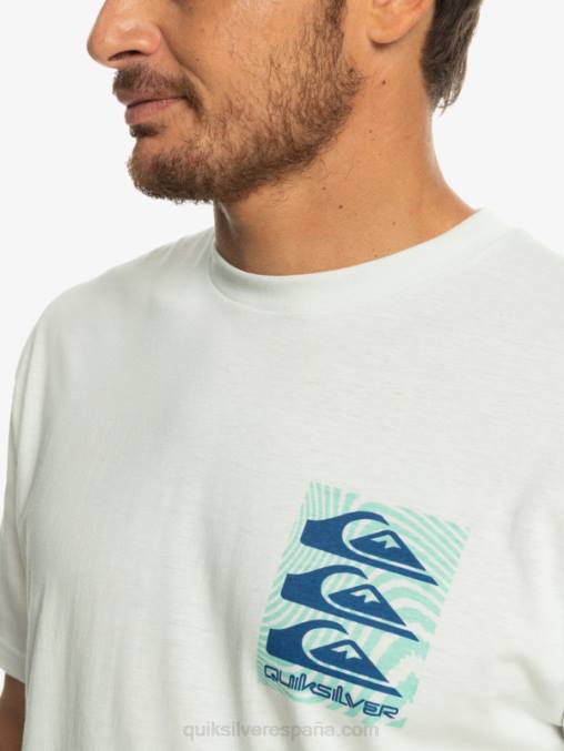 Blanco como la nieve camiseta con motivo deformado D6T4D1013 hombres Quiksilver