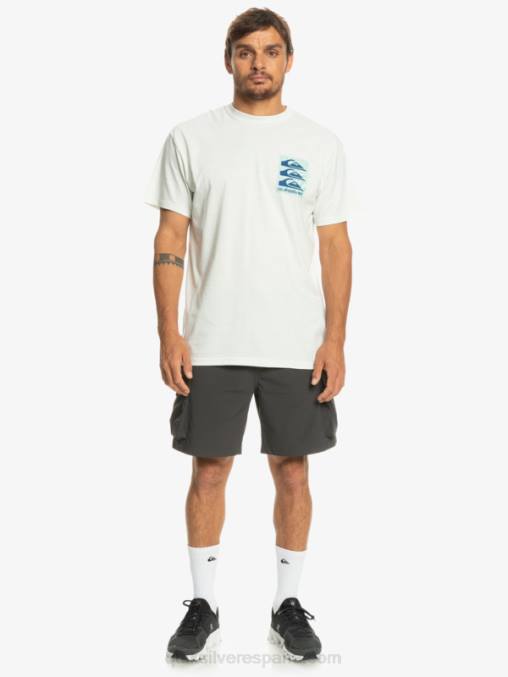 Blanco como la nieve camiseta con motivo deformado D6T4D1013 hombres Quiksilver