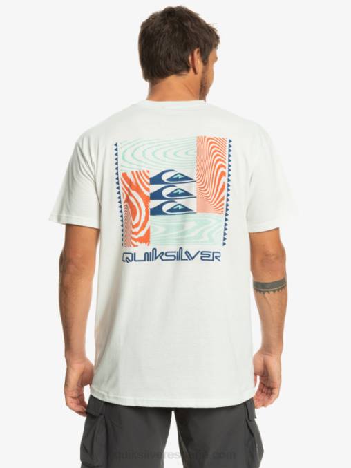 Blanco como la nieve camiseta con motivo deformado D6T4D1013 hombres Quiksilver