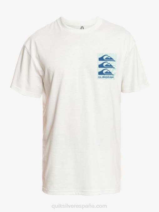 Blanco como la nieve camiseta con motivo deformado D6T4D1013 hombres Quiksilver