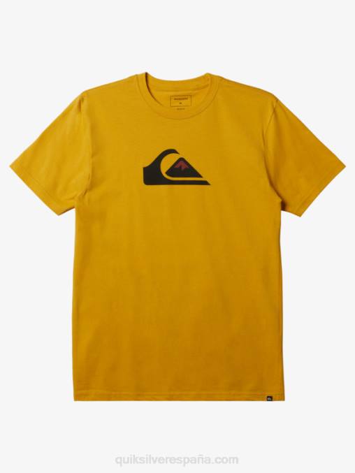 amarillo yema playera con logo de comp D6T4D195 hombres Quiksilver