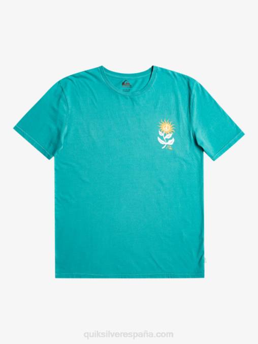 azul bretaña camiseta flor de sol D6T4D1021 hombres Quiksilver