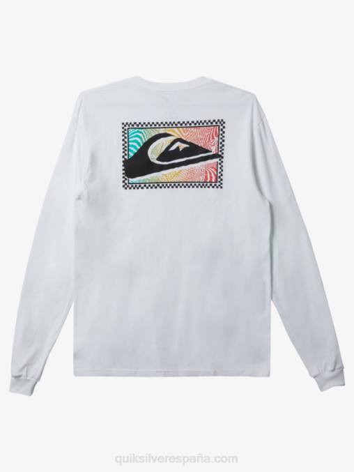 blanco camiseta de manga larga con estampado degradado D6T4D437 hombres Quiksilver