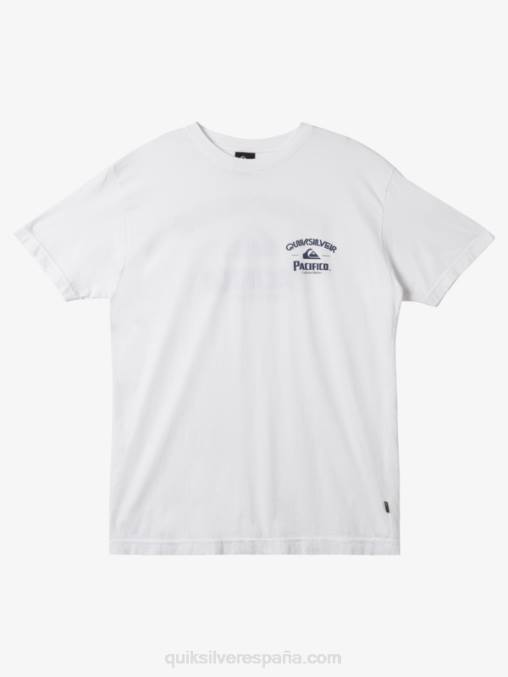 blanco camiseta de tirador directo D6T4D7 hombres Quiksilver x Pacifico