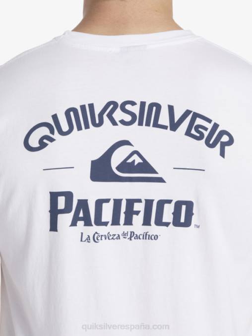 blanco camiseta de tirador directo D6T4D7 hombres Quiksilver x Pacifico