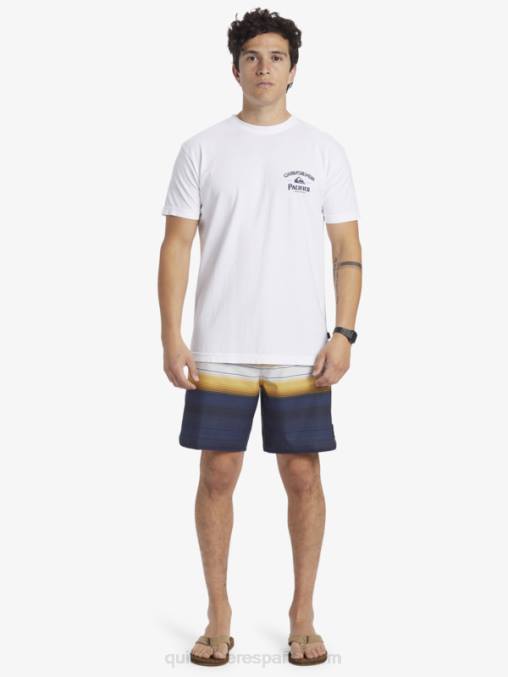 blanco camiseta de tirador directo D6T4D7 hombres Quiksilver x Pacifico