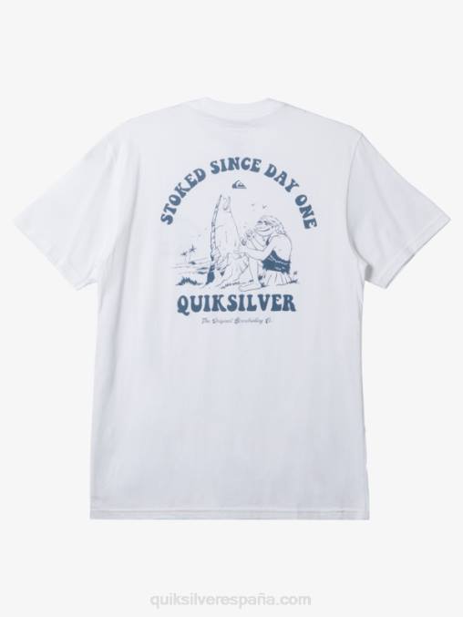blanco emocionado desde el primer día camiseta D6T4D230 hombres Quiksilver
