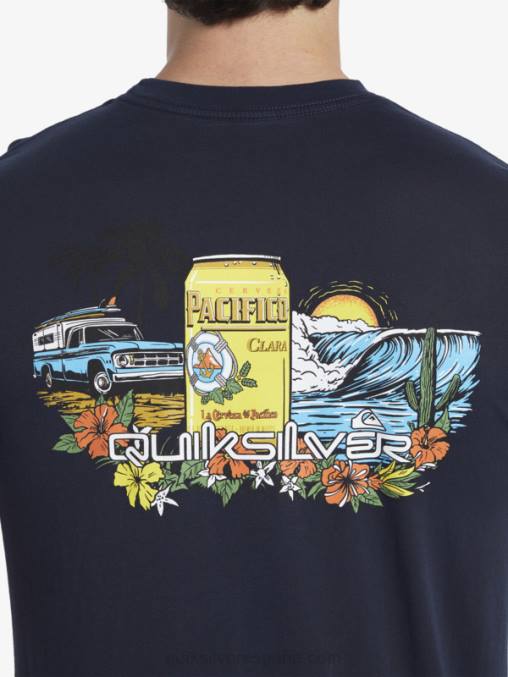 chaqueta azul marino camiseta de encierro D6T4D1 hombres Quiksilver x Pacifico