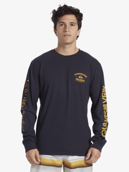 chaqueta azul marino camiseta de manga larga tirador recto D6T4D6 hombres Quiksilver x Pacifico