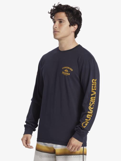 chaqueta azul marino camiseta de manga larga tirador recto D6T4D6 hombres Quiksilver x Pacifico