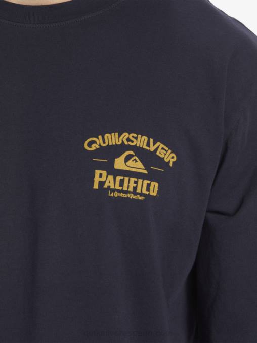 chaqueta azul marino camiseta de manga larga tirador recto D6T4D6 hombres Quiksilver x Pacifico