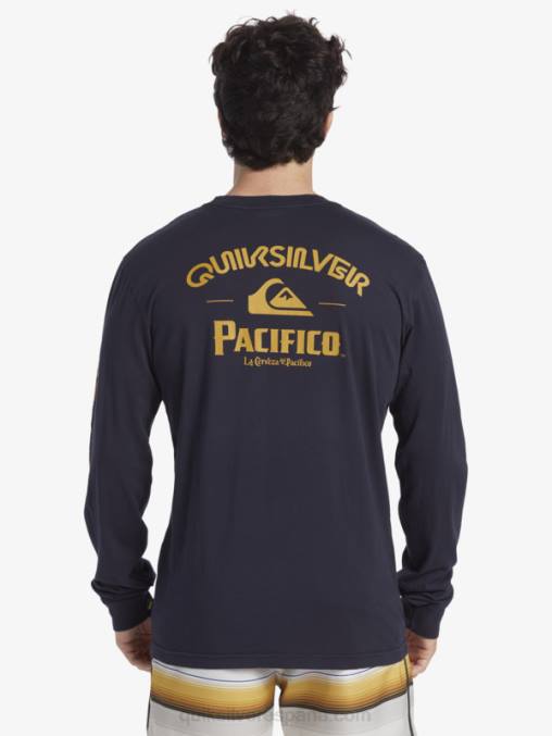 chaqueta azul marino camiseta de manga larga tirador recto D6T4D6 hombres Quiksilver x Pacifico