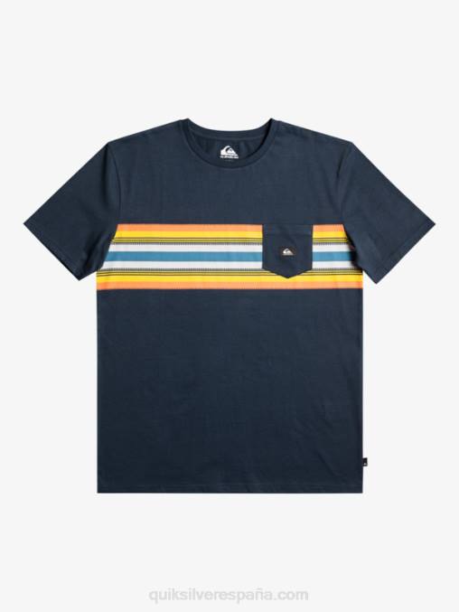 chaqueta azul marino camiseta surfadelica rayas bolsillo D6T4D1064 hombres Quiksilver