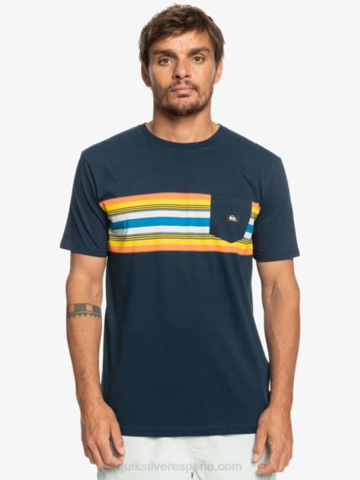 chaqueta azul marino camiseta surfadelica rayas bolsillo D6T4D1064 hombres Quiksilver