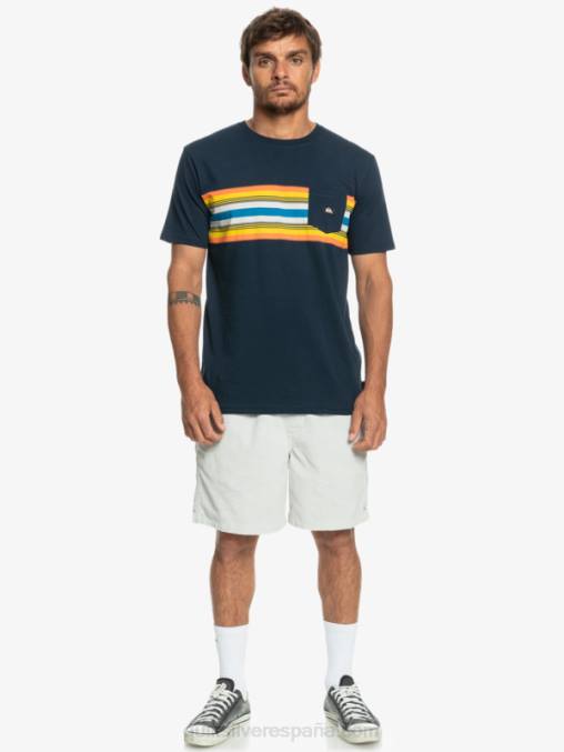 chaqueta azul marino camiseta surfadelica rayas bolsillo D6T4D1064 hombres Quiksilver