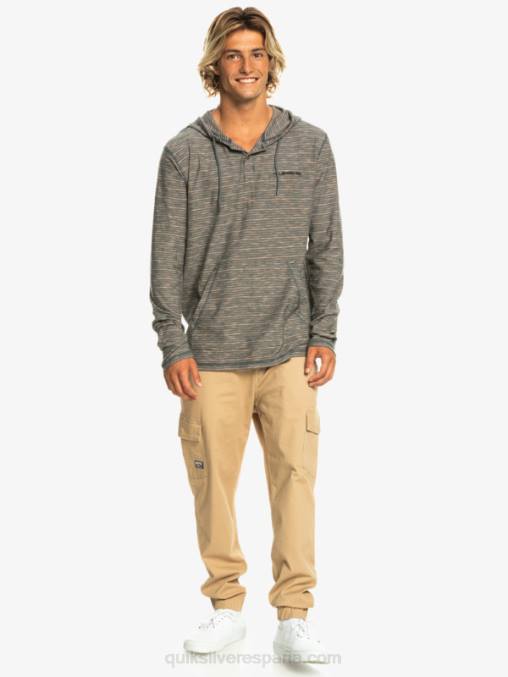 kentin pizarra oscura camiseta de manga larga con capucha D6T4D1353 hombres Quiksilver