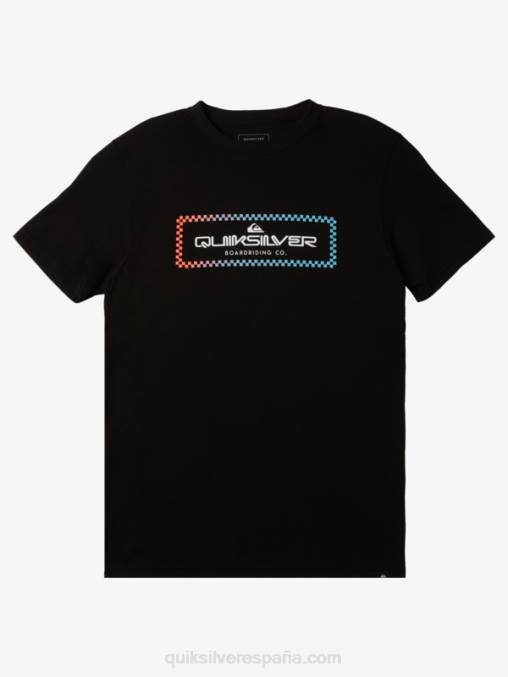 negro camiseta a cuadros lluvia D6T4D506 hombres Quiksilver