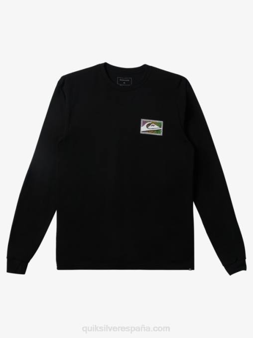 negro camiseta de manga larga con estampado degradado D6T4D435 hombres Quiksilver