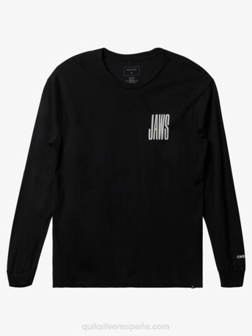 negro camiseta mandíbulas gran ola desafío ls D6T4D1426 hombres Quiksilver